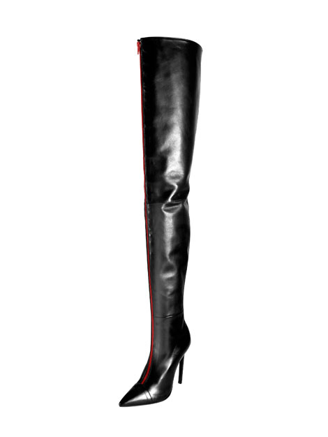Stivalist crotch boot in black Italian calfskin leather, the perfect boot for the Dominant goddess