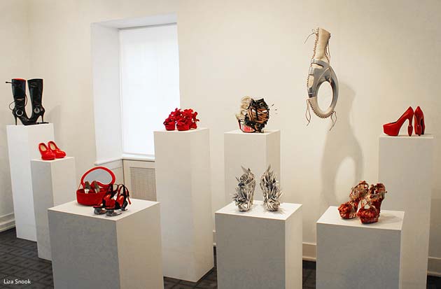 Plug pump shoes and Absolute boots on show at the Villa Rot contemporary art gallery, Ulm