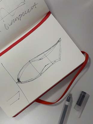 Sketch from designer's notebook